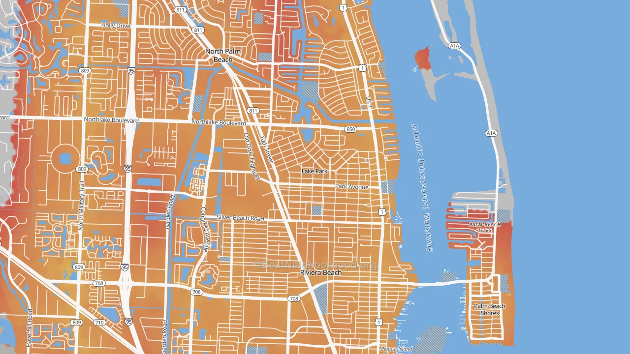 Transit Grade map of Lake Park, FL