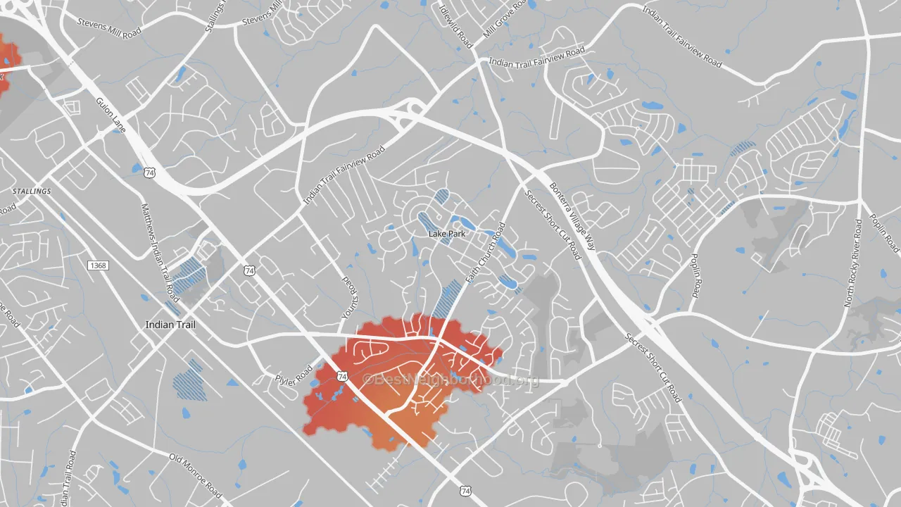 Transit Grade map of Lake Park, NC