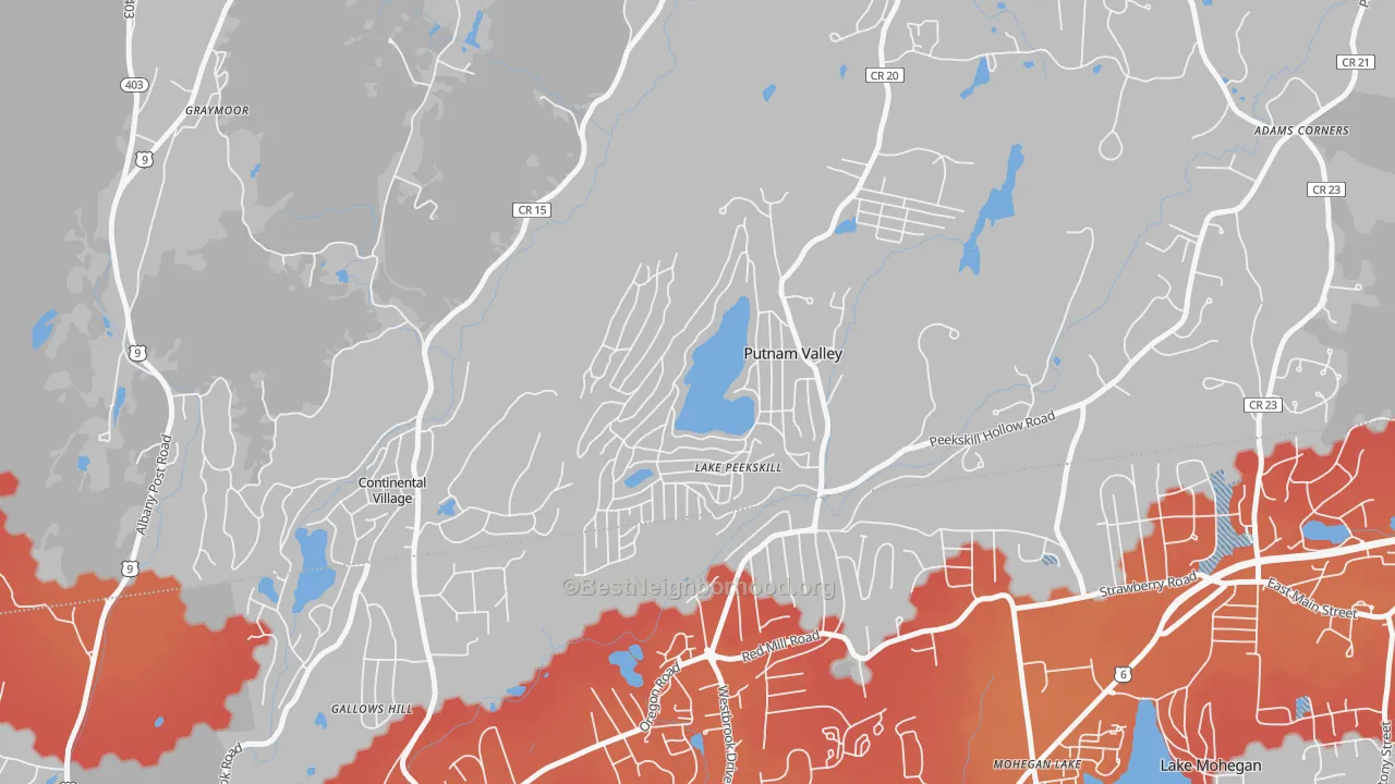 Transit Grade map of Lake Peekskill, NY