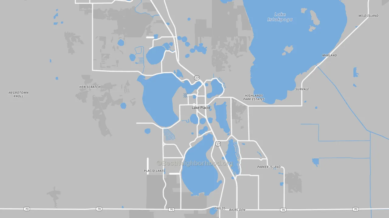 Transit Grade map of Lake Placid, FL