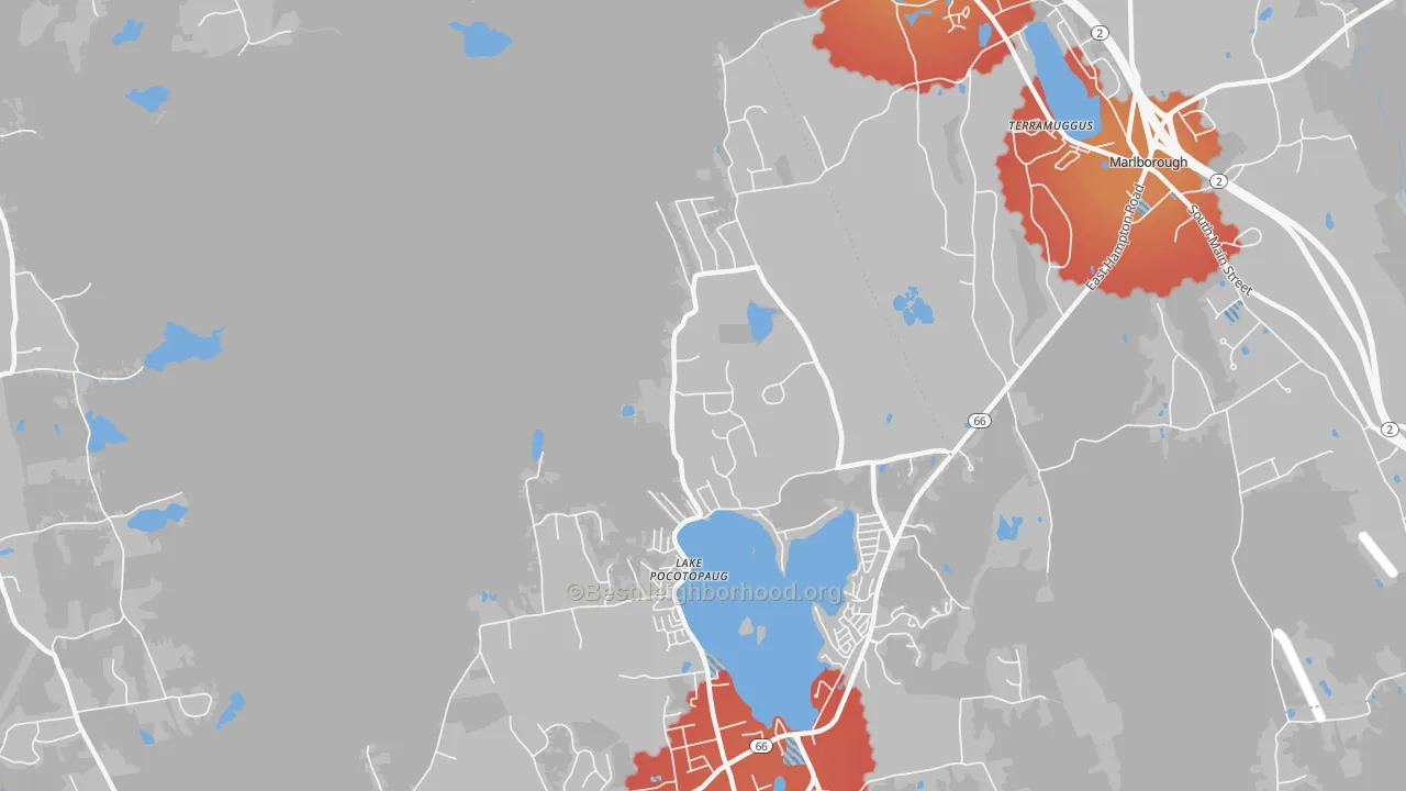 Transit Grade map of Lake Pocotopaug, CT