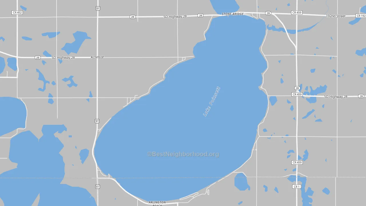 Transit Grade map of Lake Poinsett, SD