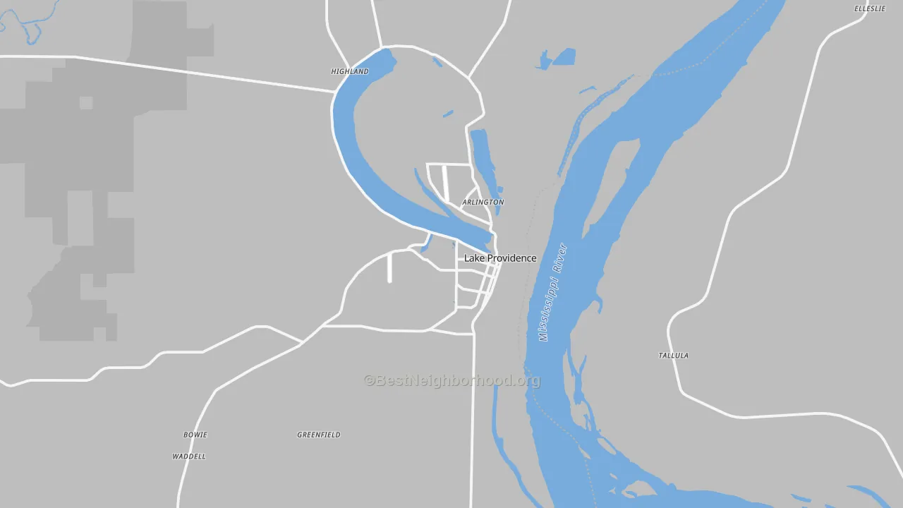 Transit Grade map of Lake Providence, LA