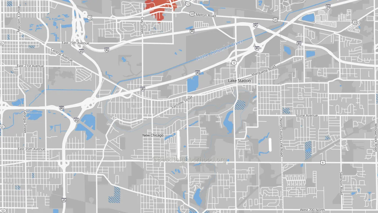 Transit Grade map of Lake Station, IN