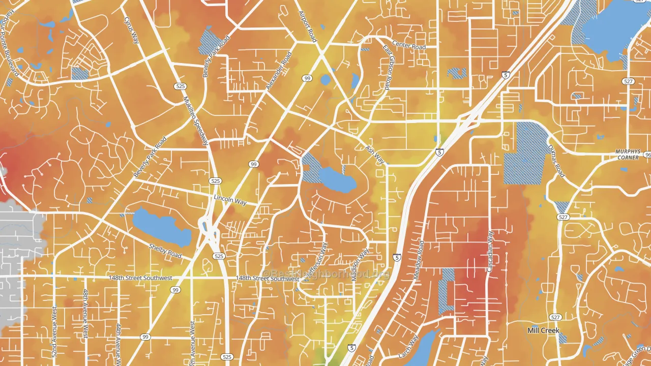 Transit Grade map of Lake Stickney, WA