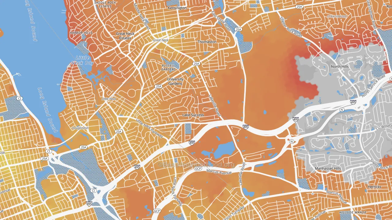 Transit Grade map of Lake Success, NY