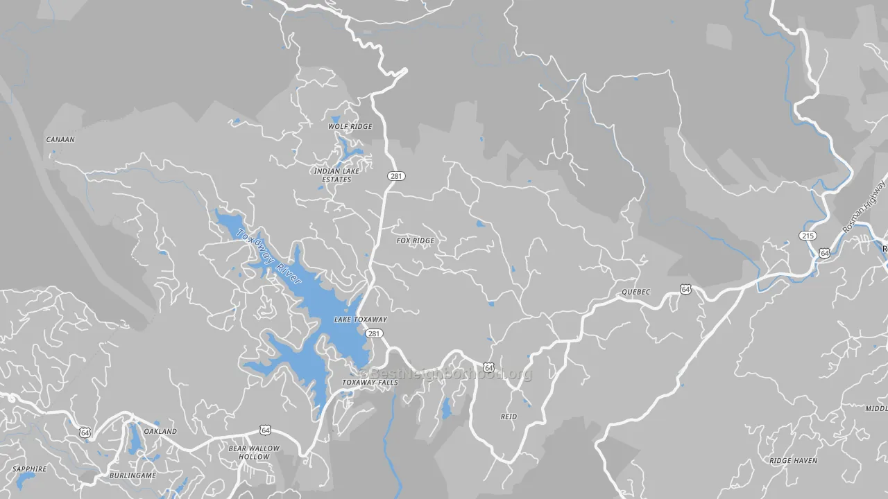 Transit Grade map of Lake Toxaway, NC