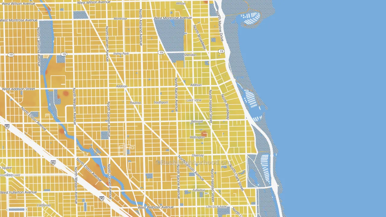 Transit Grade map of Lake View, Chicago, IL