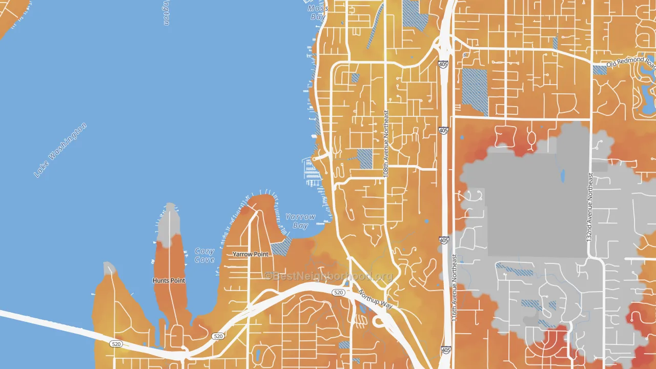 Transit Grade map of Lake View, Kirkland, WA