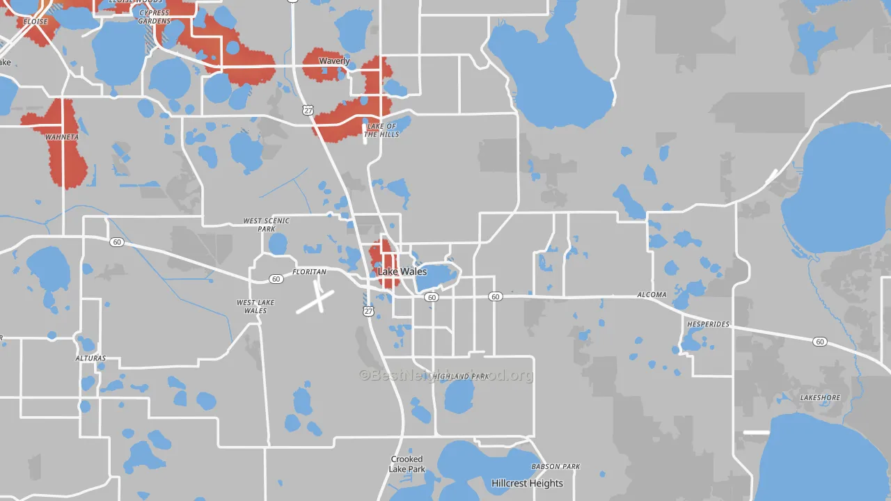 Transit Grade map of Lake Wales, FL