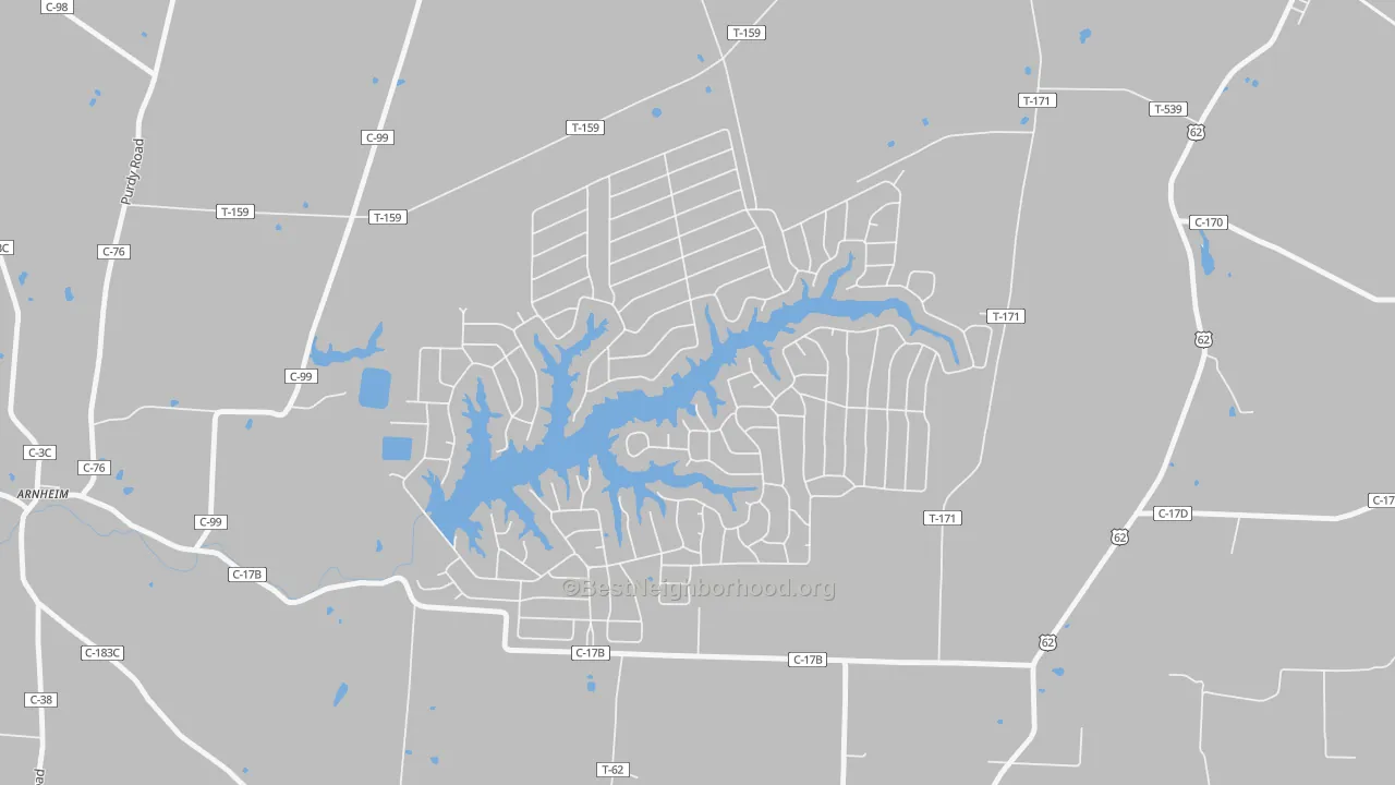 Transit Grade map of Lake Waynoka, OH