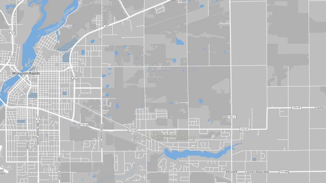 Transit Grade map of Lake Wazeecha, WI