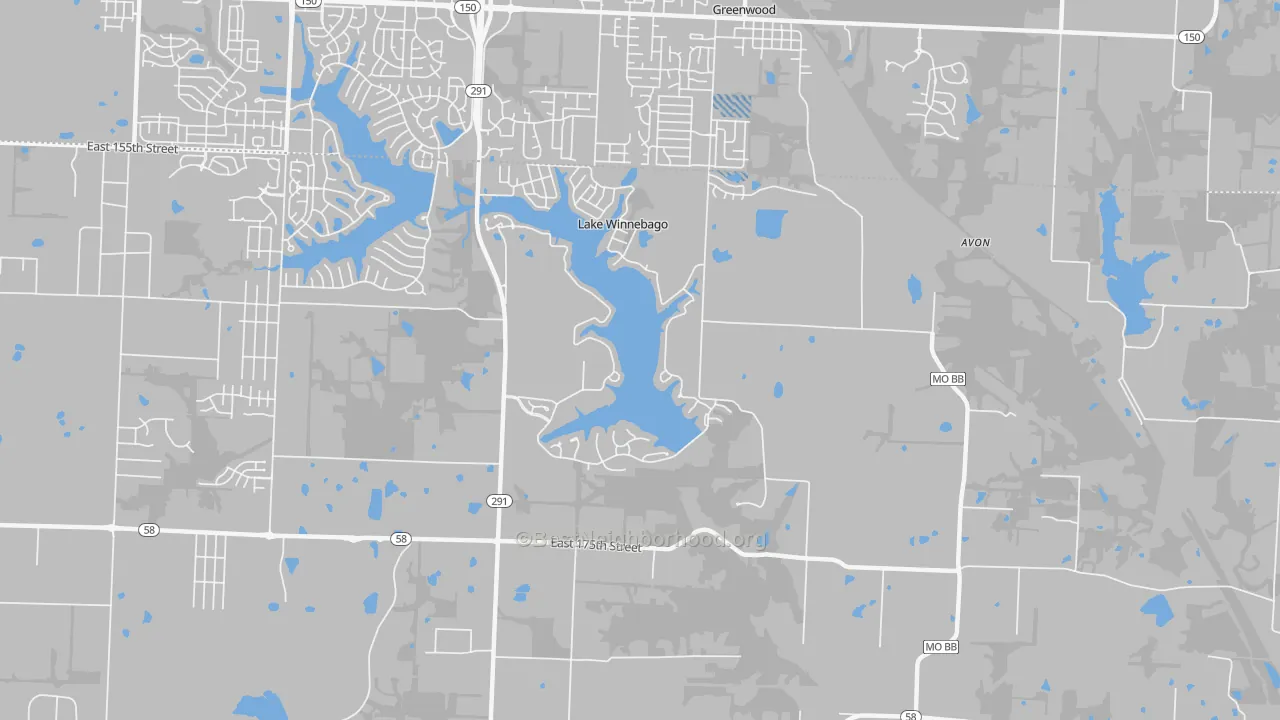 Transit Grade map of Lake Winnebago, MO