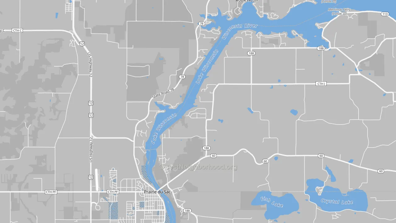 Transit Grade map of Lake Wisconsin, WI