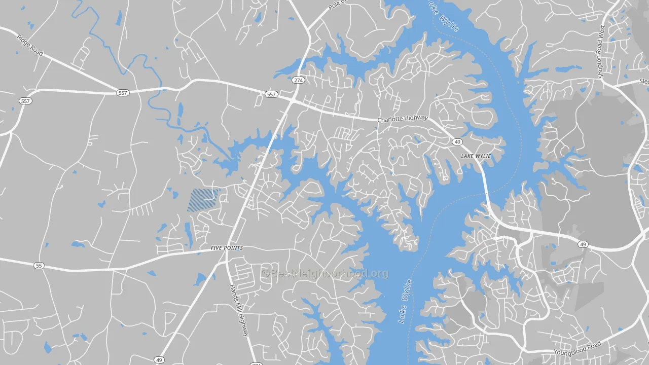 Transit Grade map of Lake Wylie, SC