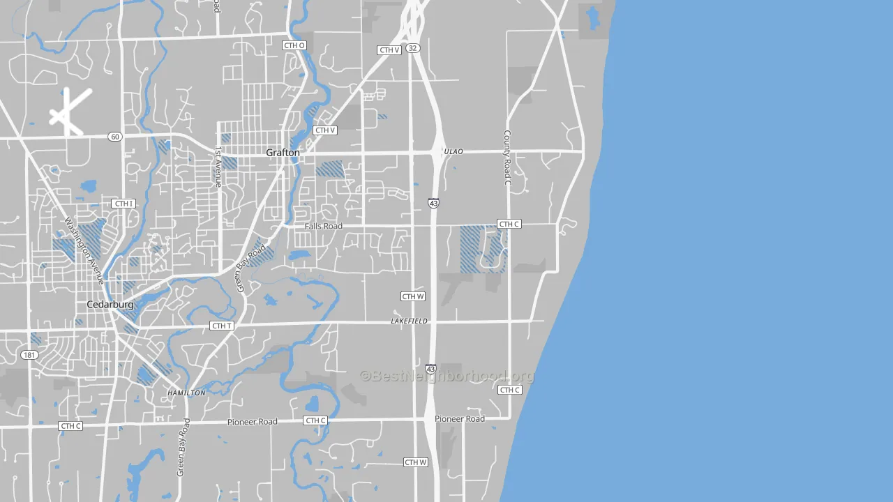 Transit Grade map of Lakefield, WI