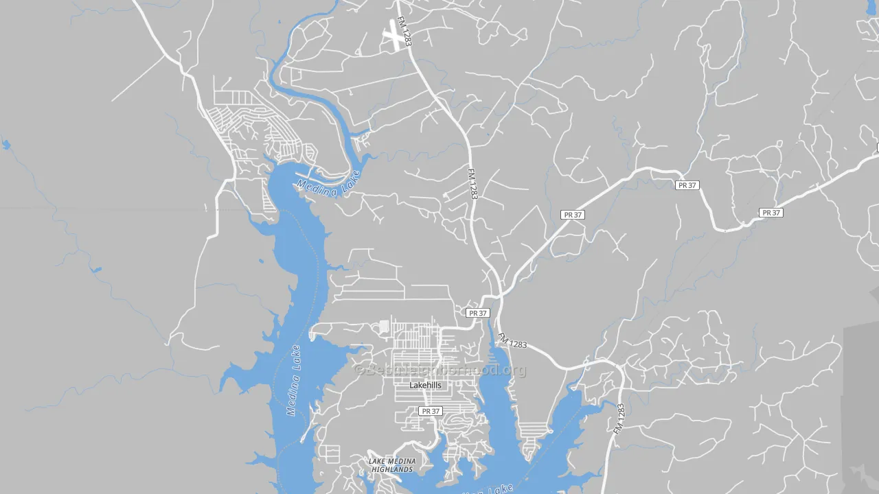Transit Grade map of Lakehills, TX