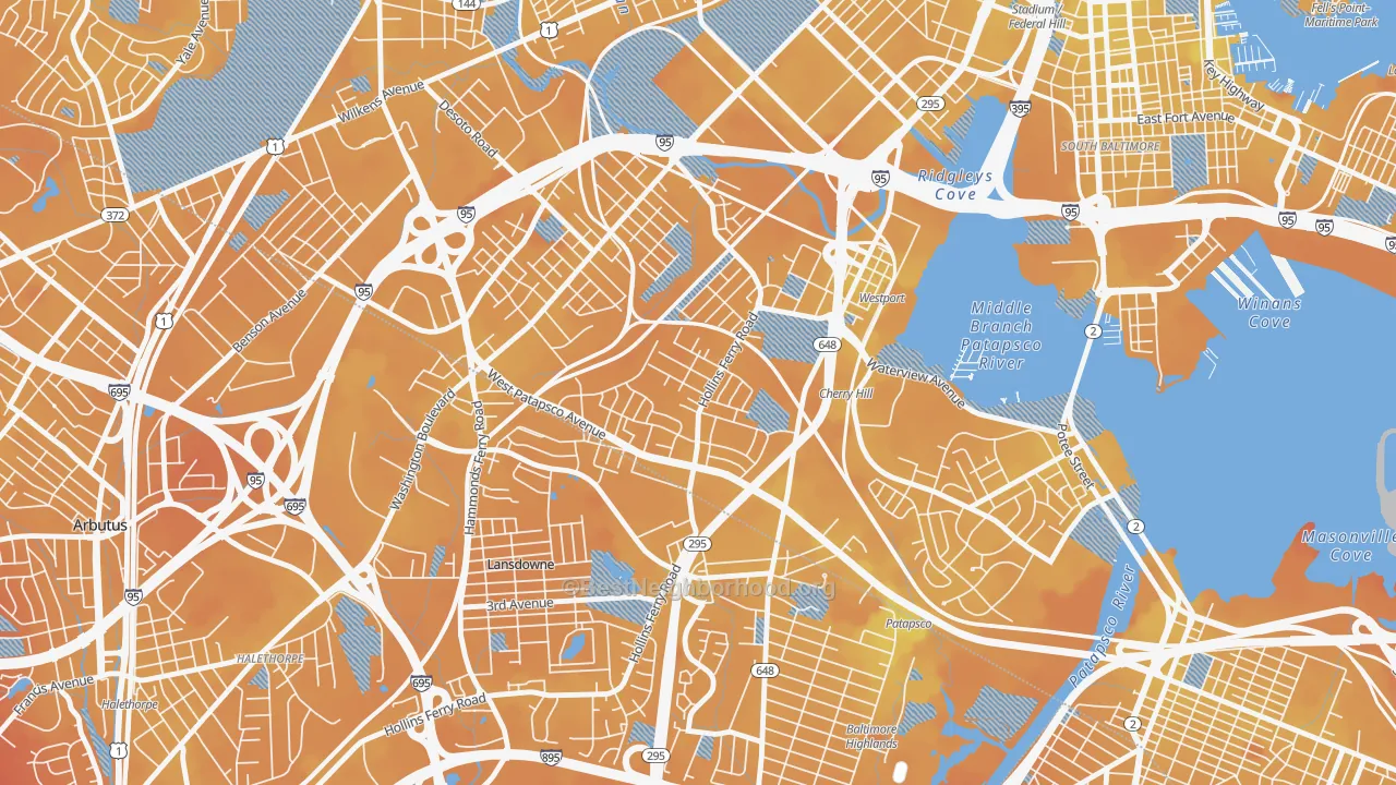 Transit Grade map of Lakeland, Baltimore, MD
