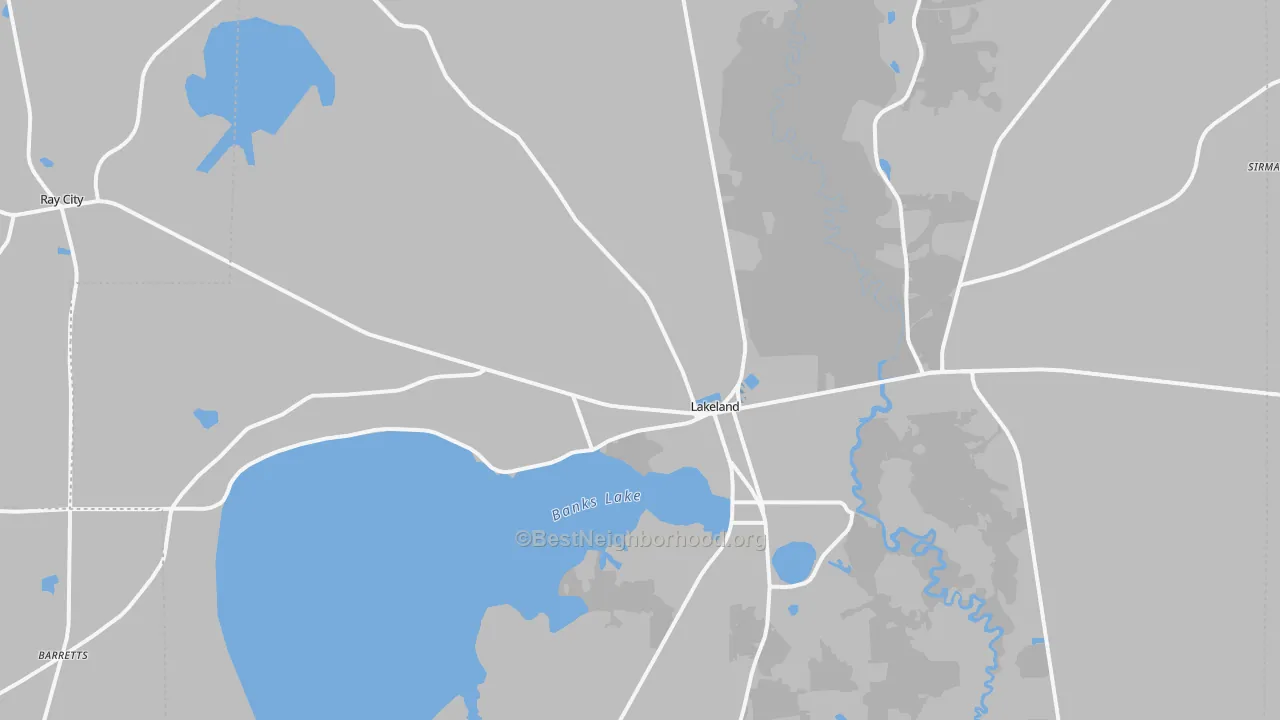 Transit Grade map of Lakeland, GA