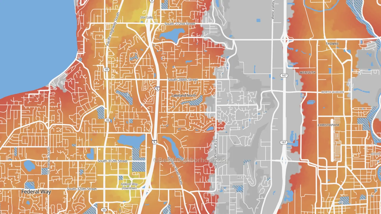 Transit Grade map of Lakeland North, WA