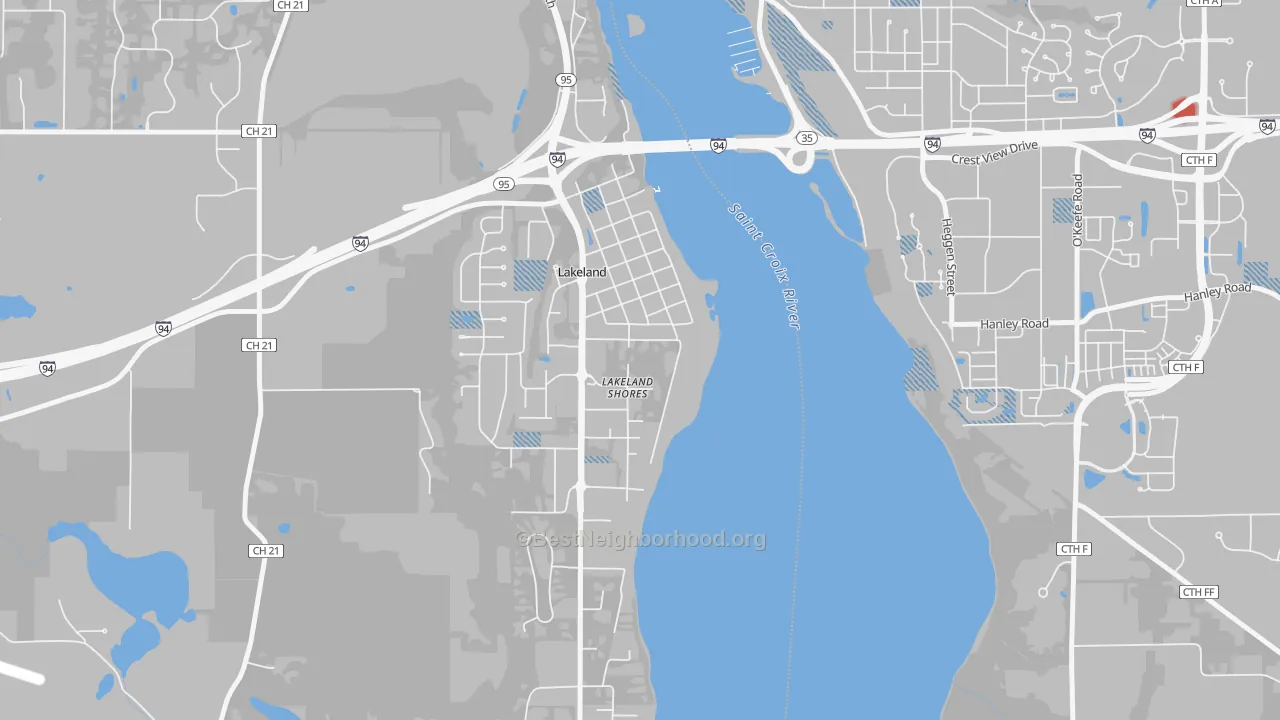 Transit Grade map of Lakeland Shores, MN