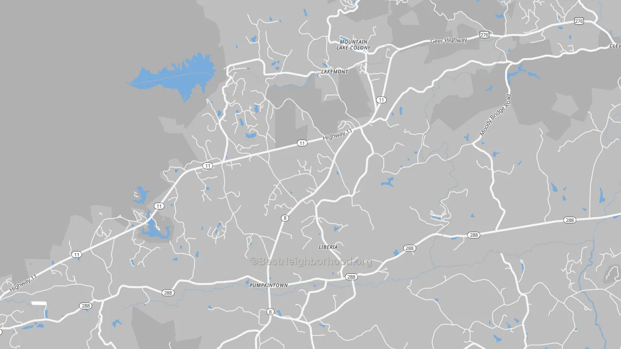 Transit Grade map of Lakemont, SC