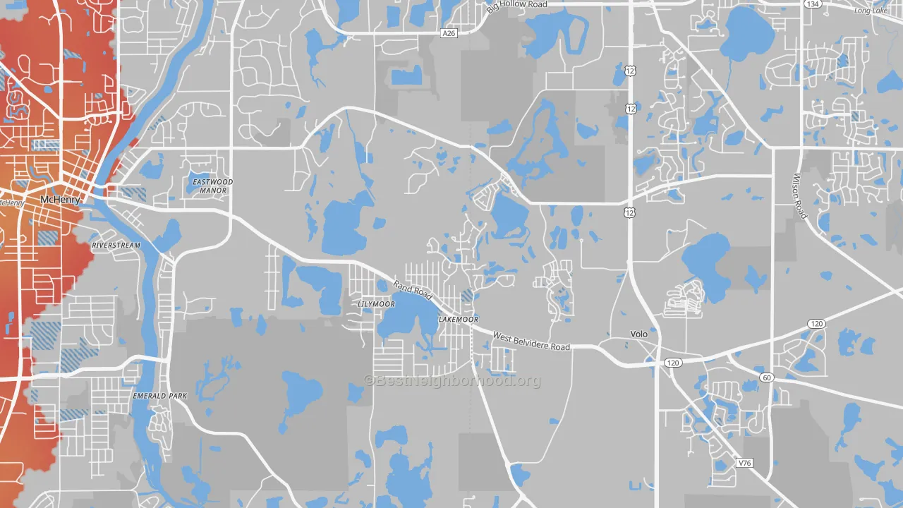 Transit Grade map of Lakemoor, IL