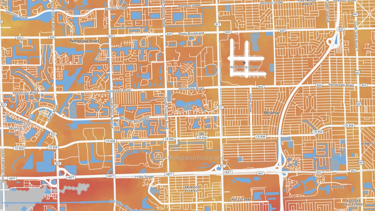 Transit Grade map of Lakeshore at University Park, Miramar, FL