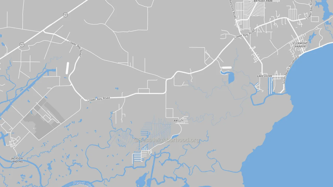 Transit Grade map of Lakeshore, MS