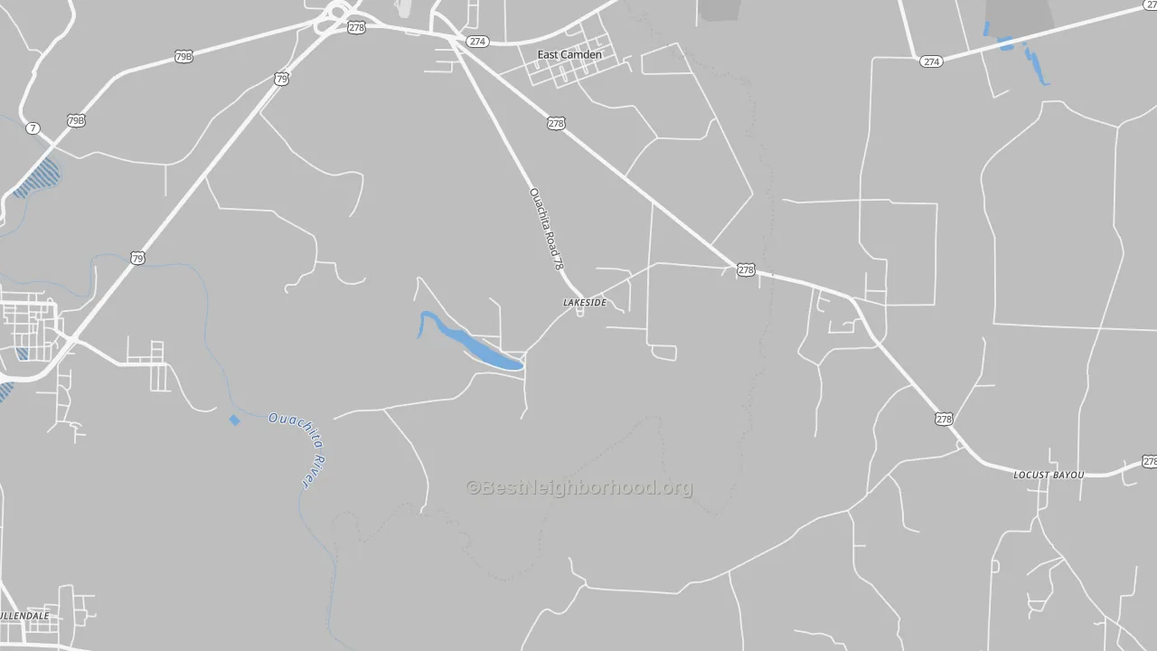 Transit Grade map of Lakeside, AR