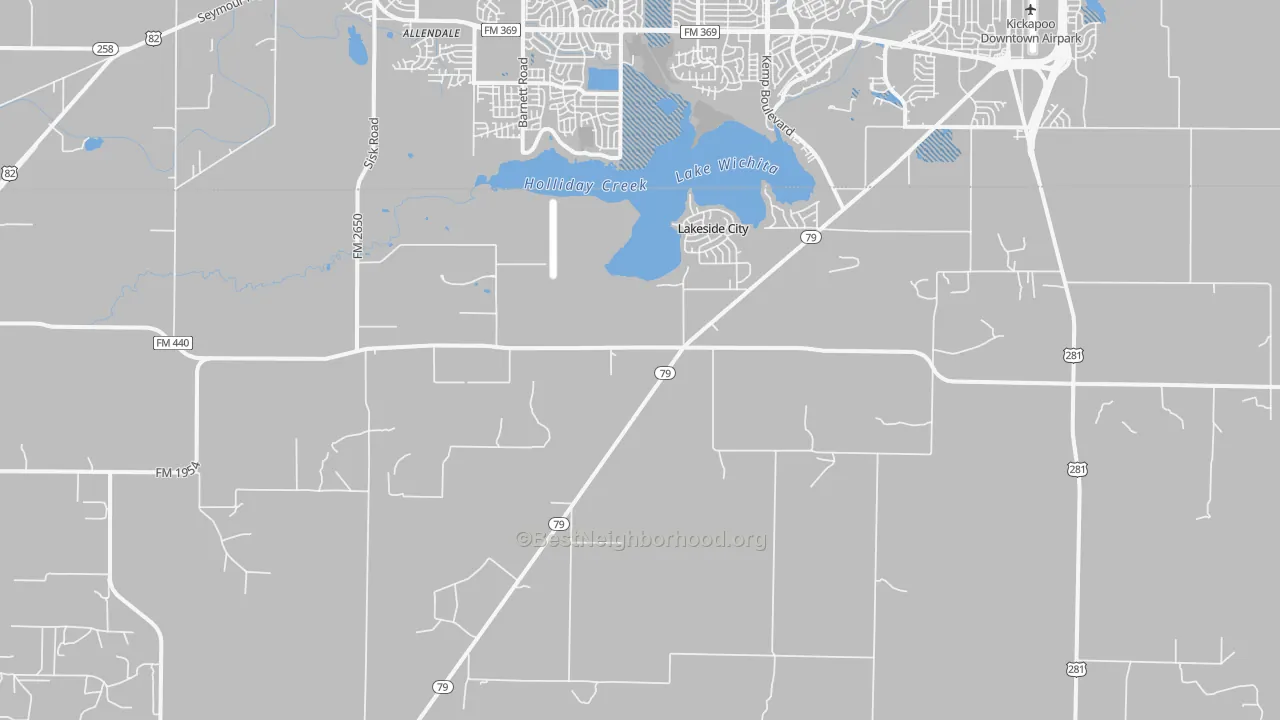 Transit Grade map of Lakeside City, TX