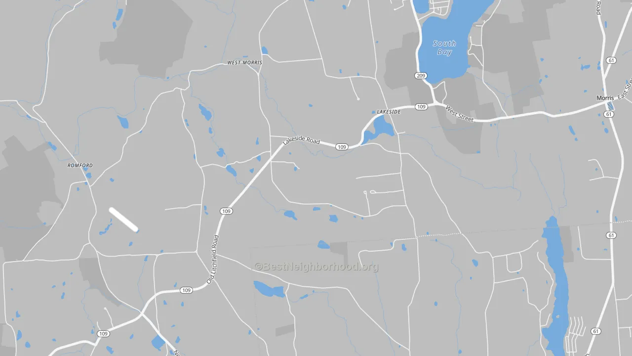Transit Grade map of Lakeside, CT