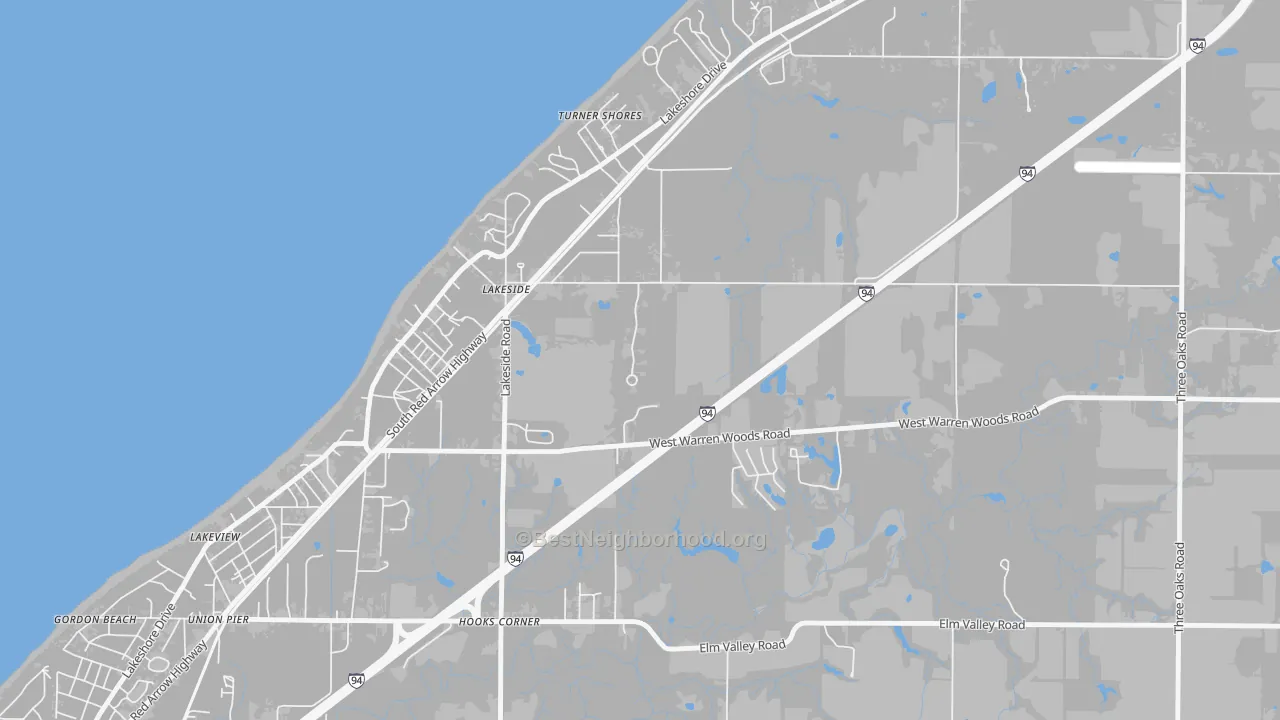 Transit Grade map of Lakeside, MI