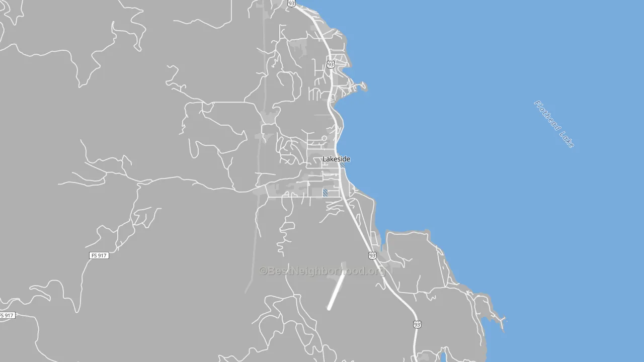 Transit Grade map of Lakeside, MT