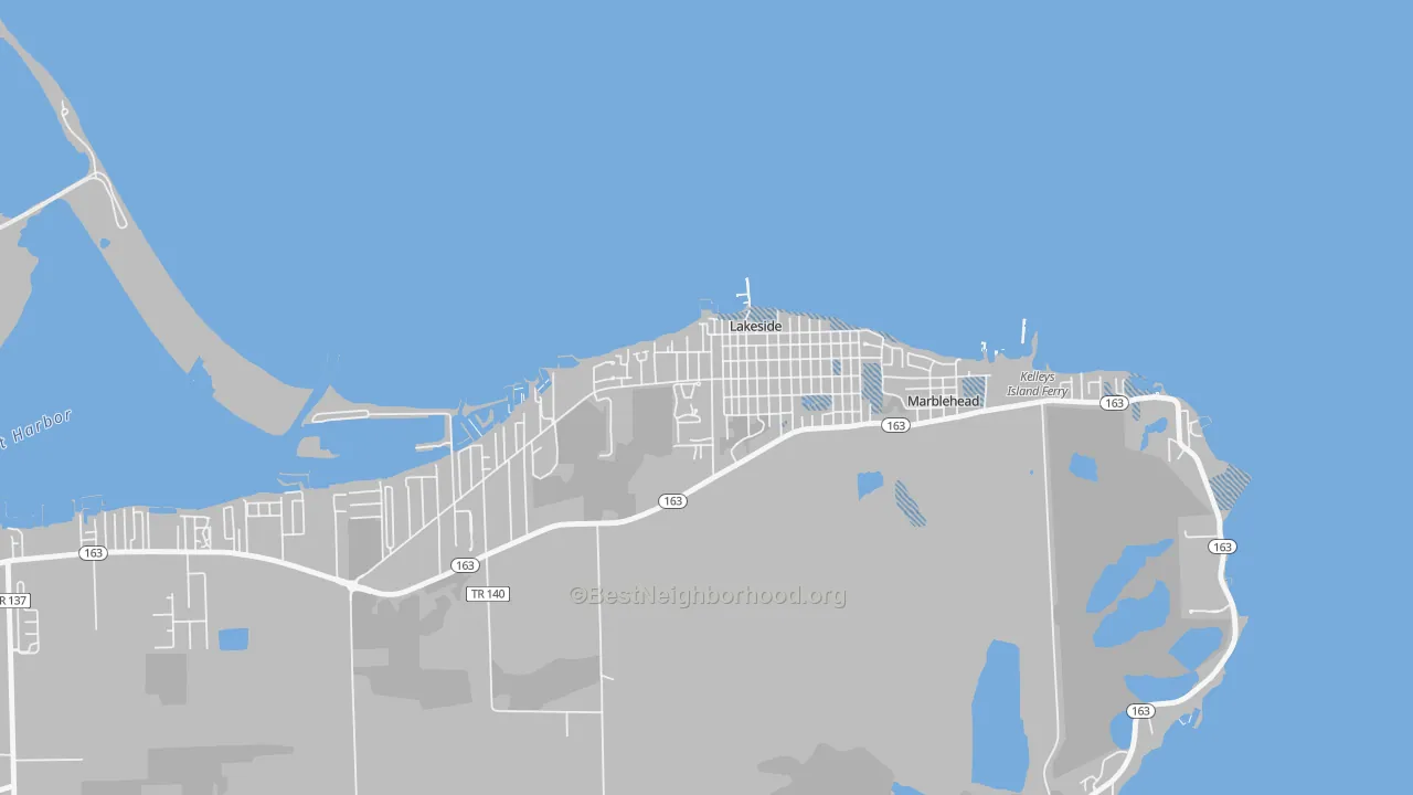 Transit Grade map of Lakeside, OH