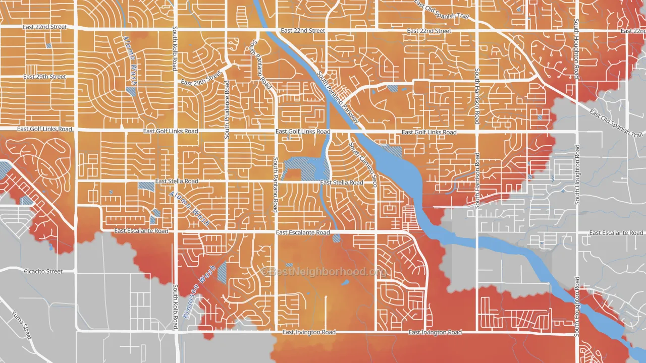 Transit Grade map of Lakeside Park, Tucson, AZ