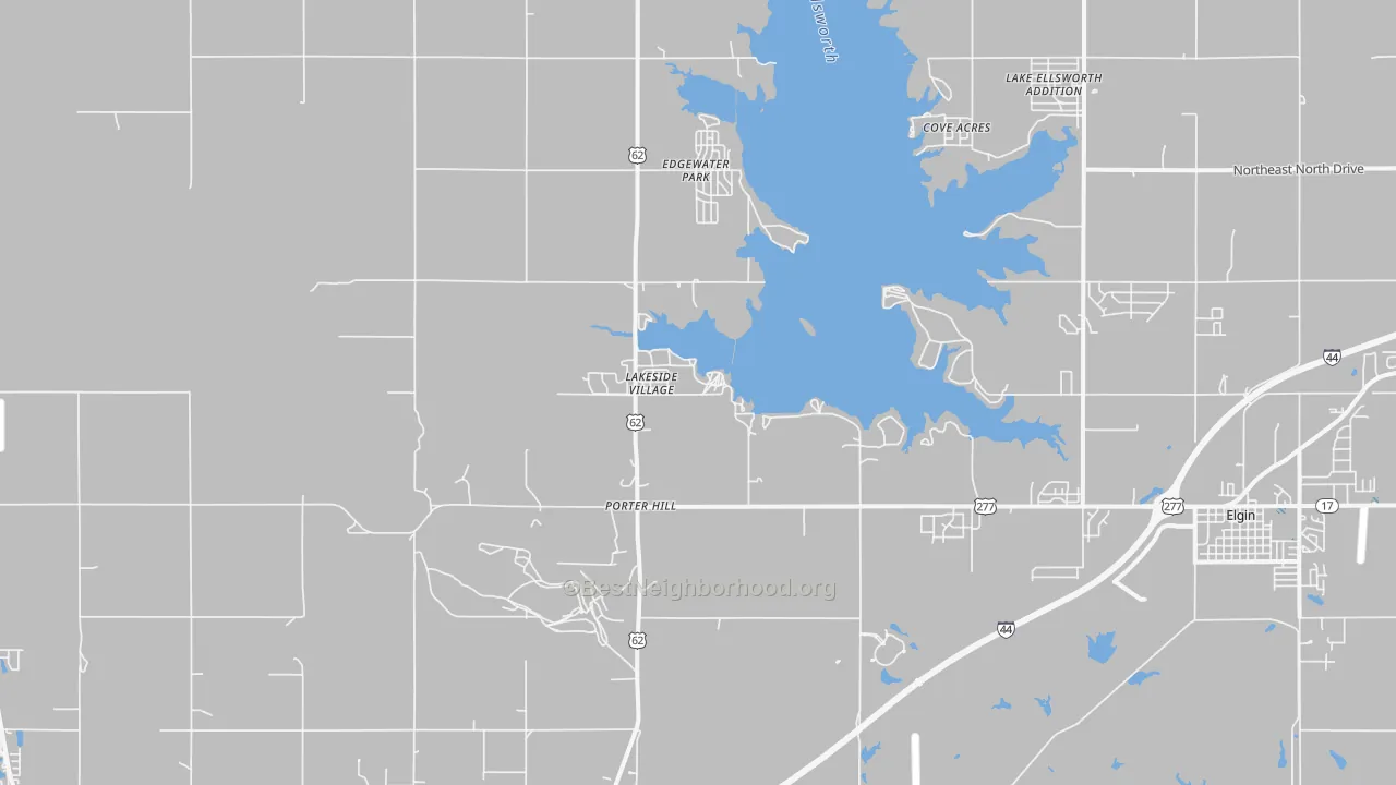 Transit Grade map of Lakeside Village, OK