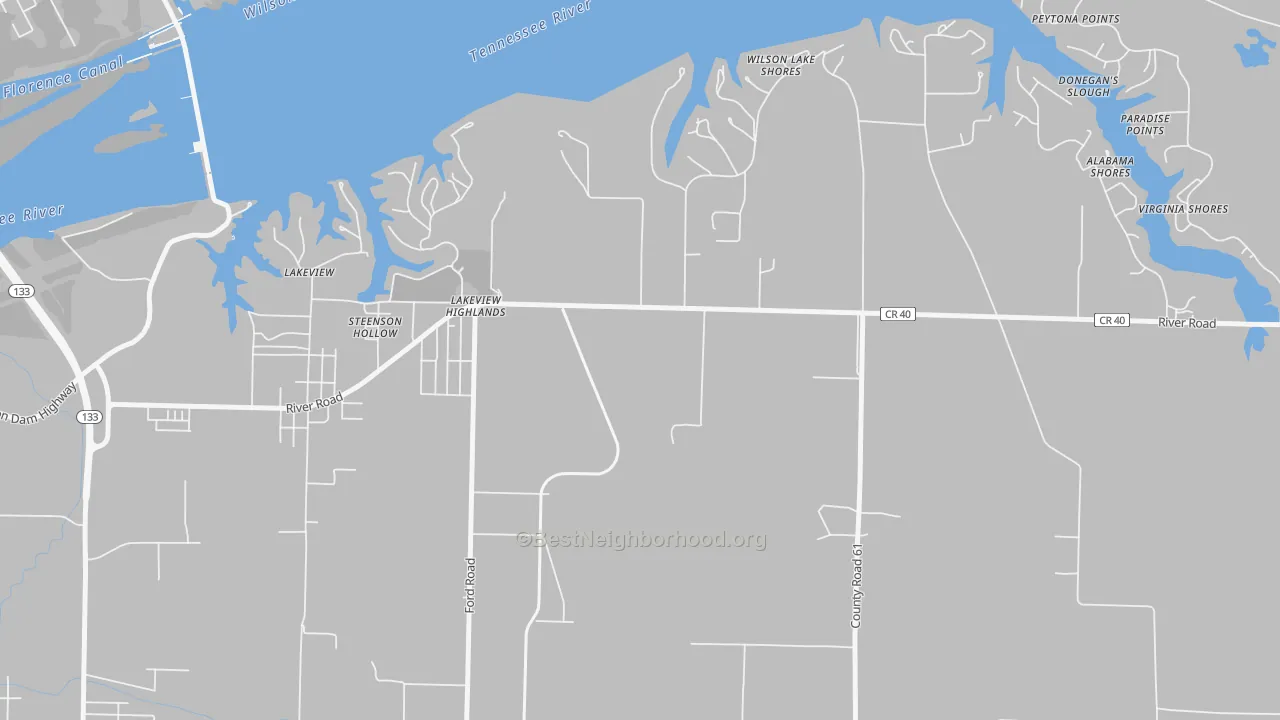 Transit Grade map of Lakeview Highlands, AL