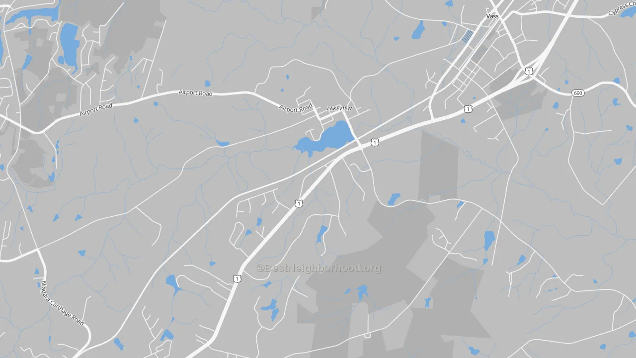 Transit Grade map of Lakeview, NC