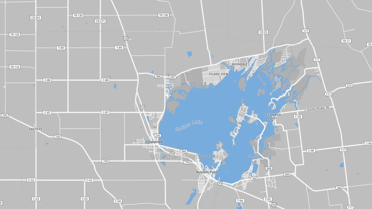 Transit Grade map of Lakeview, OH