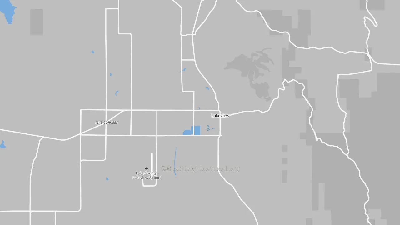 Transit Grade map of Lakeview, OR
