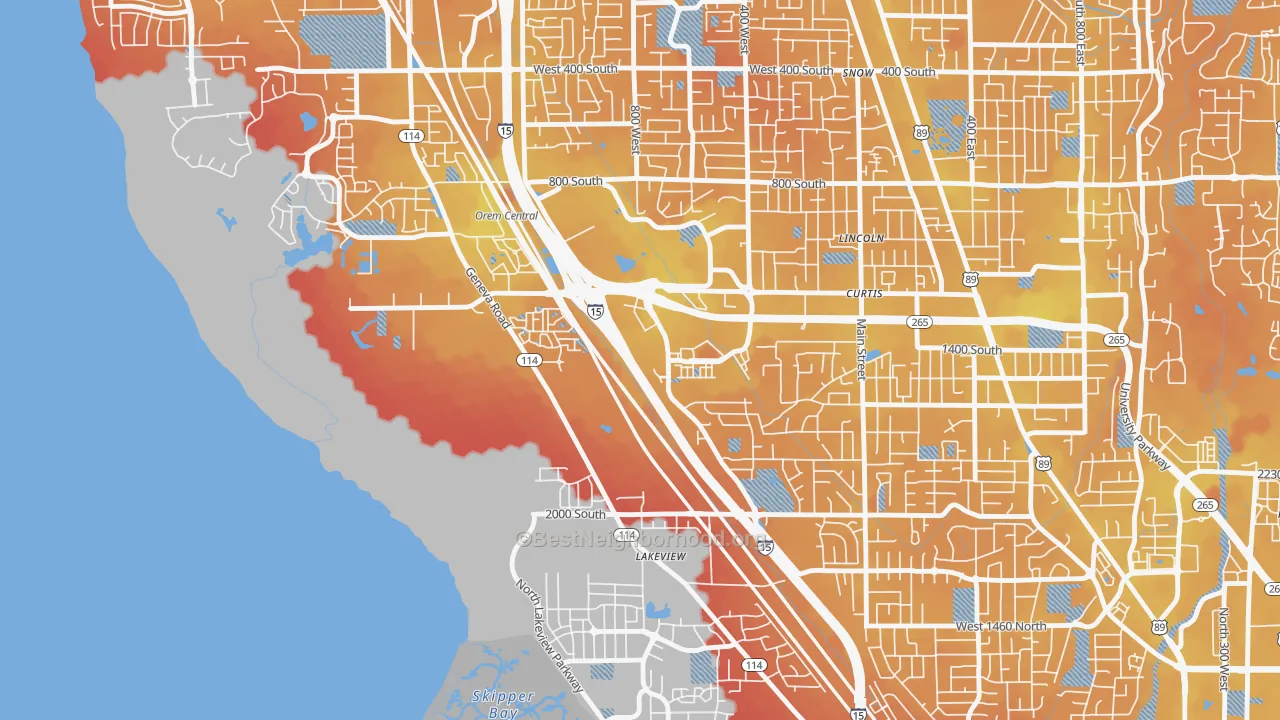 Transit Grade map of Lakeview, Orem, UT
