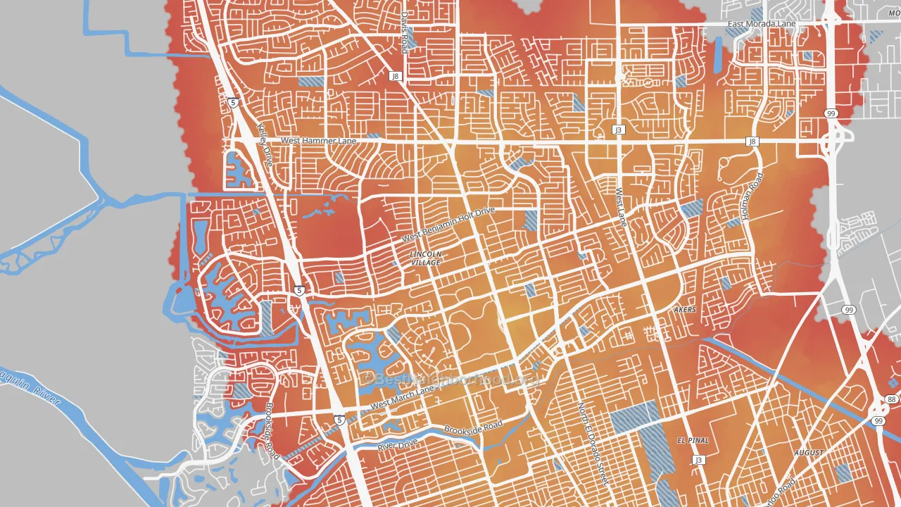 Transit Grade map of Lakeview, Stockton, CA
