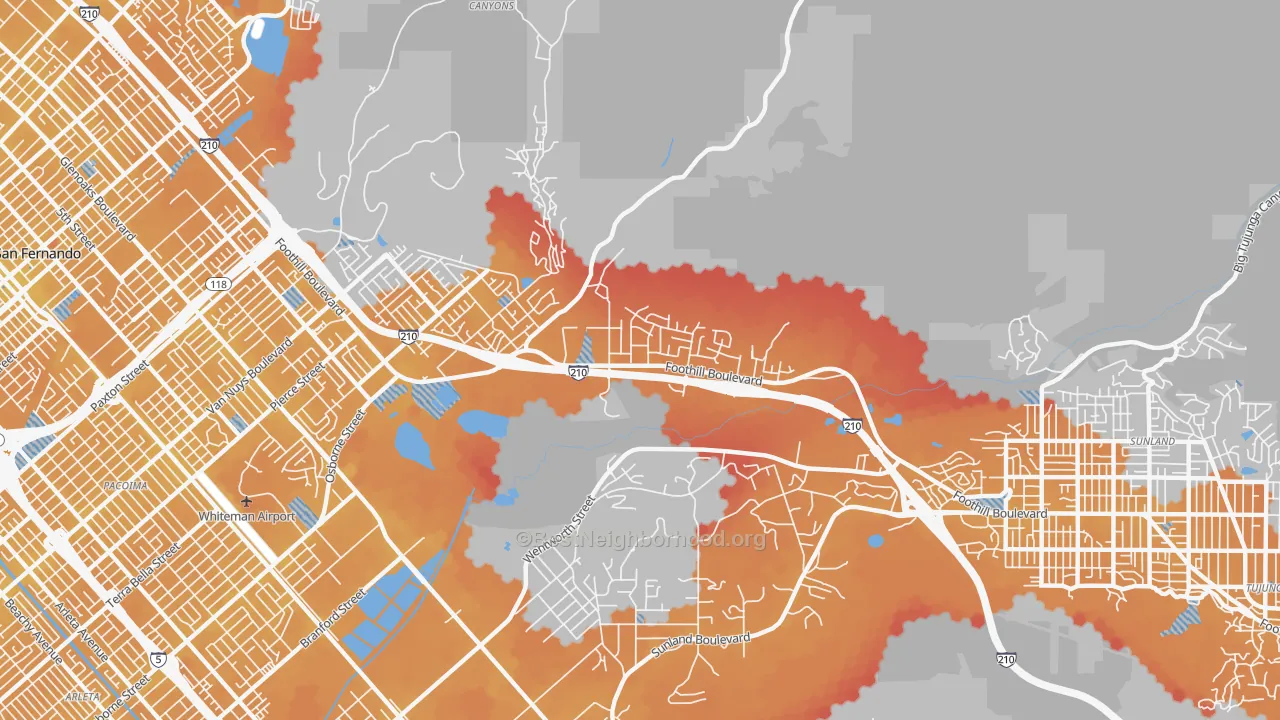 Transit Grade map of Lakeview Terrace, Sylmar, CA