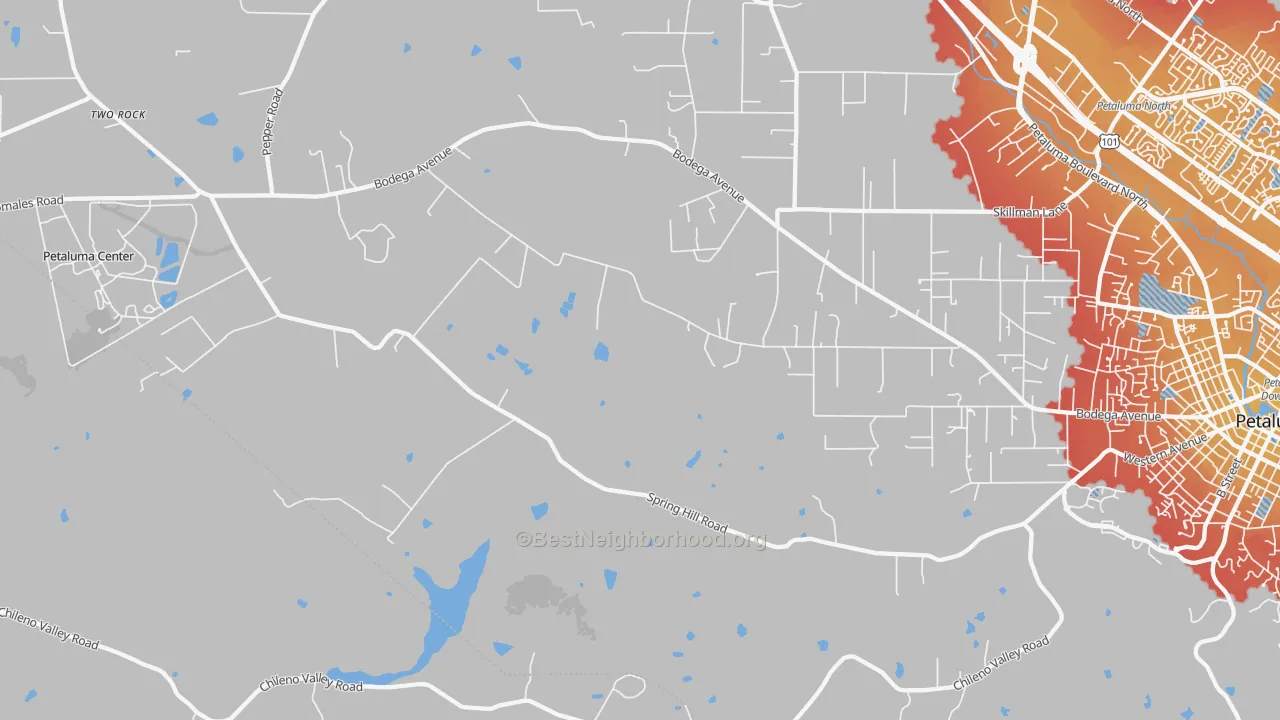 Transit Grade map of Lakeville, CA