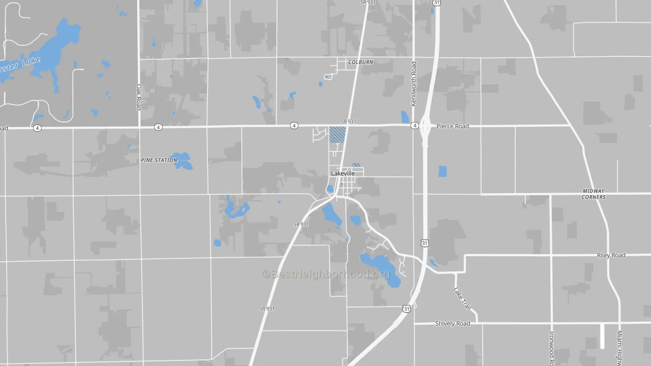 Transit Grade map of Lakeville, IN