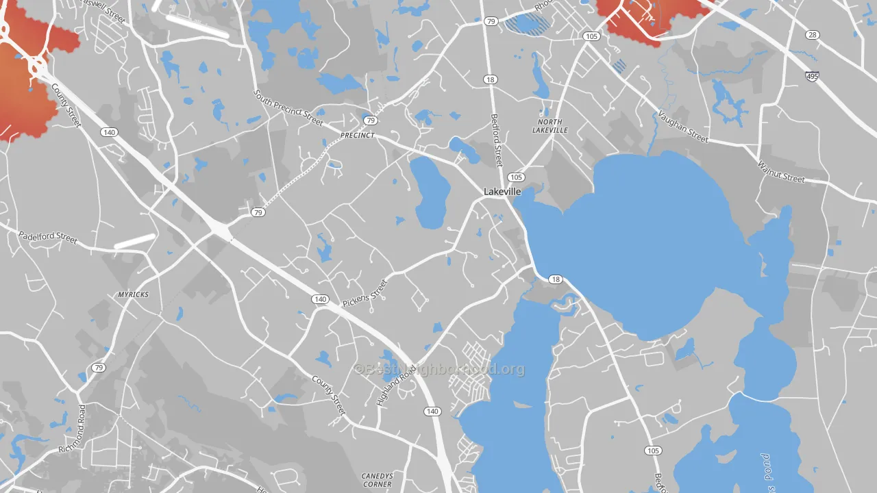 Transit Grade map of Lakeville, MA