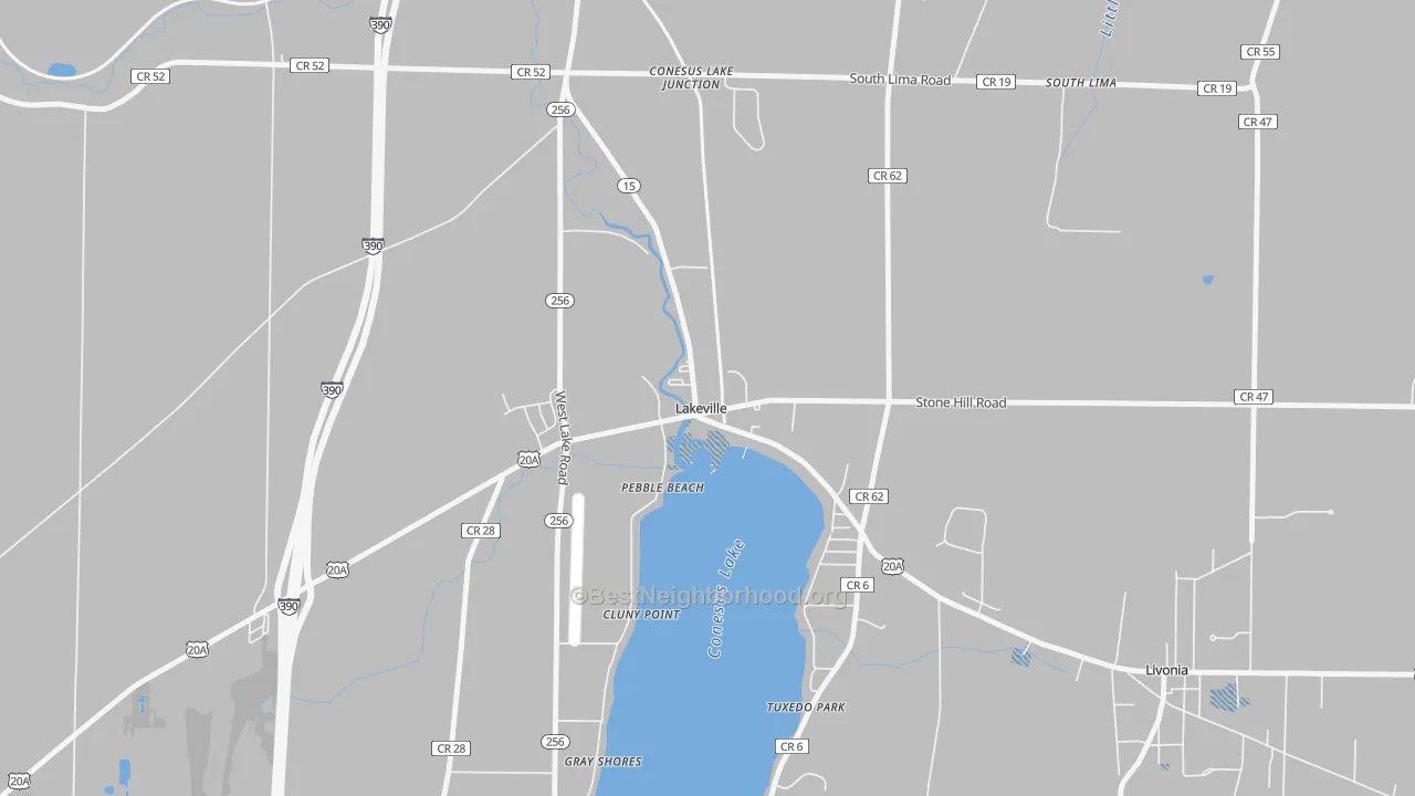 Transit Grade map of Lakeville, NY