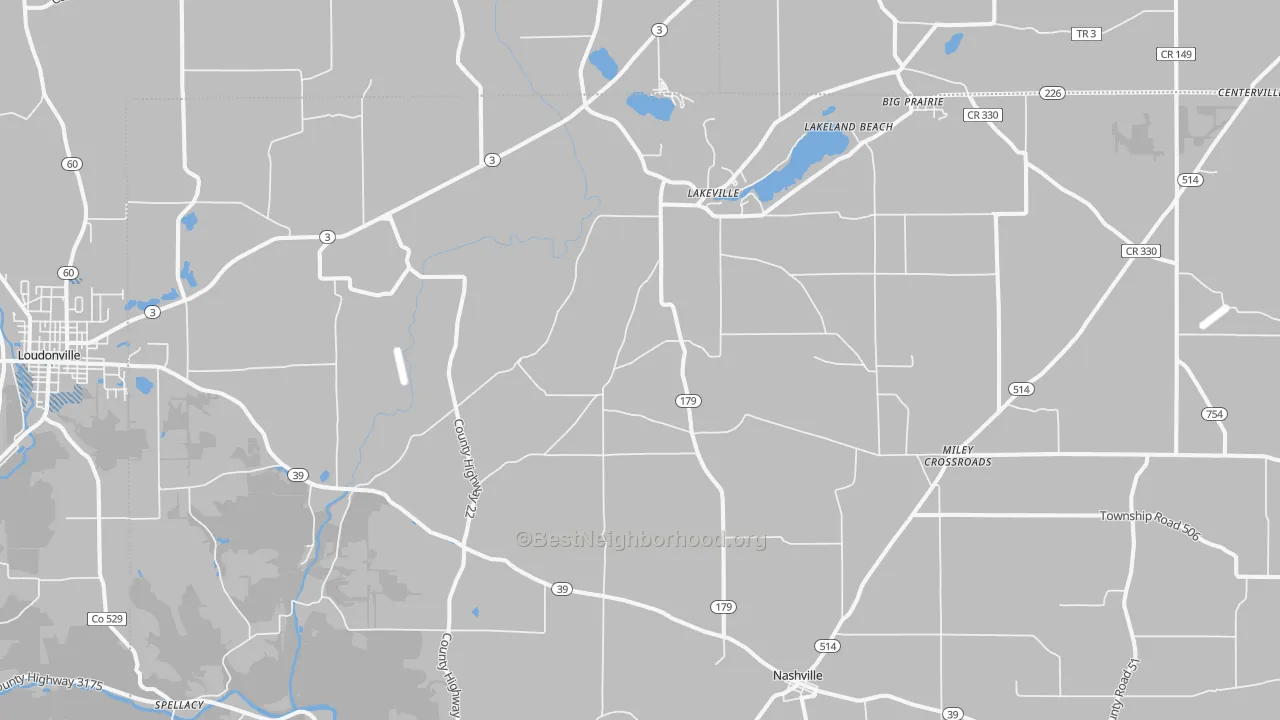 Transit Grade map of Lakeville, OH