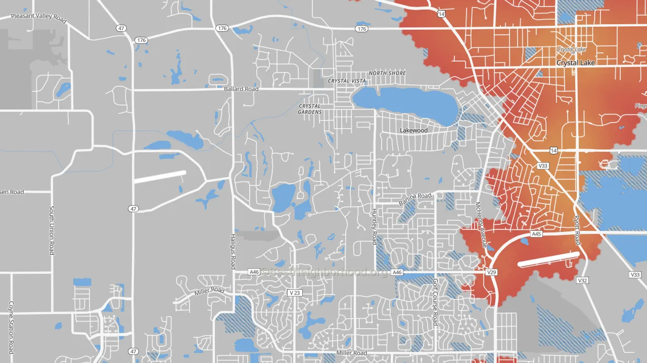 Transit Grade map of Lakewood, IL